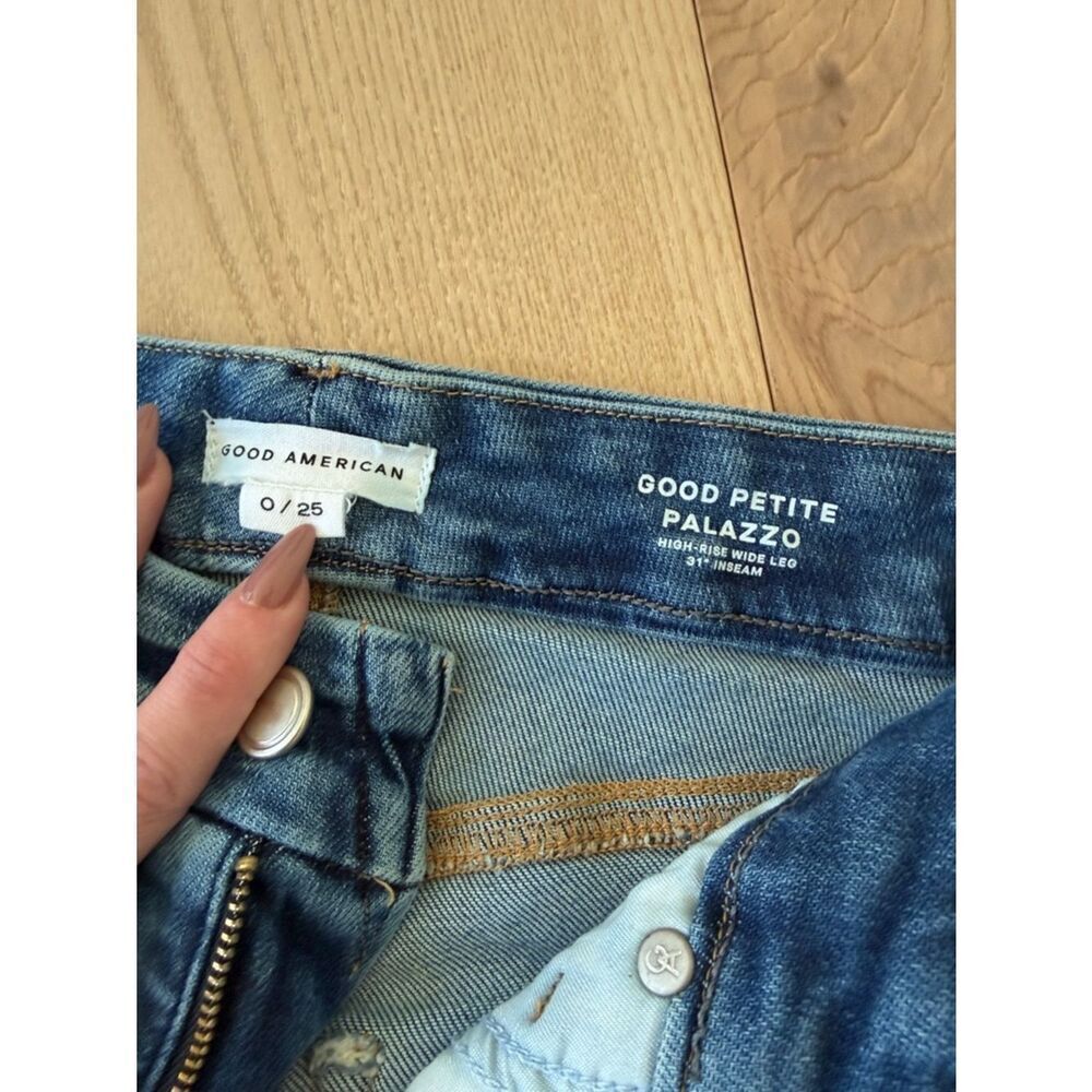 Good American SOFT TECH GOOD PETITE PALAZZO JEANS - Picture 6 of 7